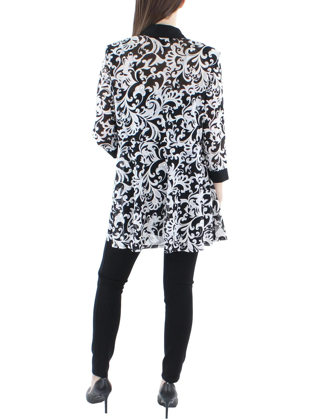 Mesh Printed Duster Blazer U59761