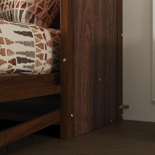 Walnut Queen Size Wood Murphy Bed with Desk O929075