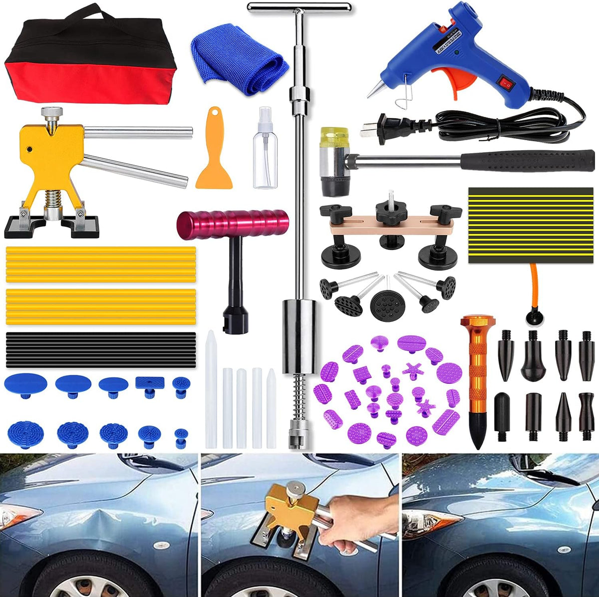 Paintless Dent Repair Kit with Slide Hammer V705