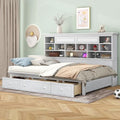 Antique White Twin Size Wood Daybed Frame with 3 Drawers J98895