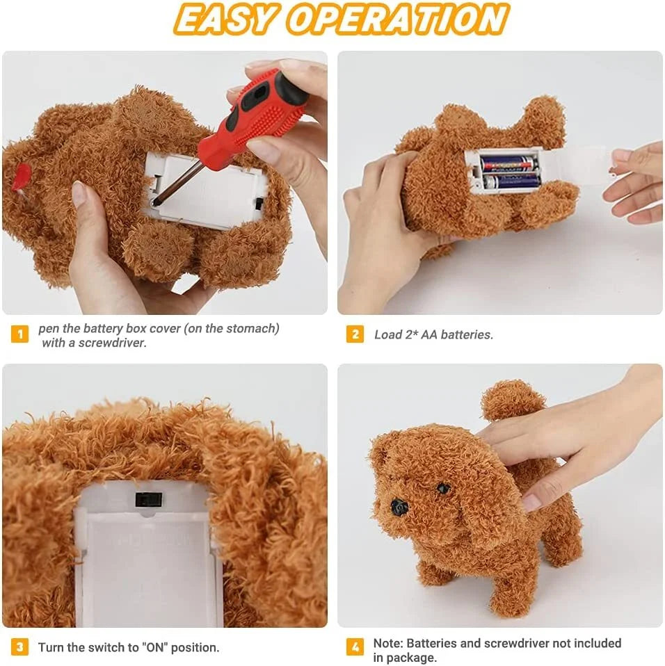 Electronic Plush Toy Dog with Tail Wagging, Walking and Barking N699272