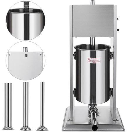 3L Stainless Steel Manual Sausage Stuffer with 5 Stuffing Nozzles C144135