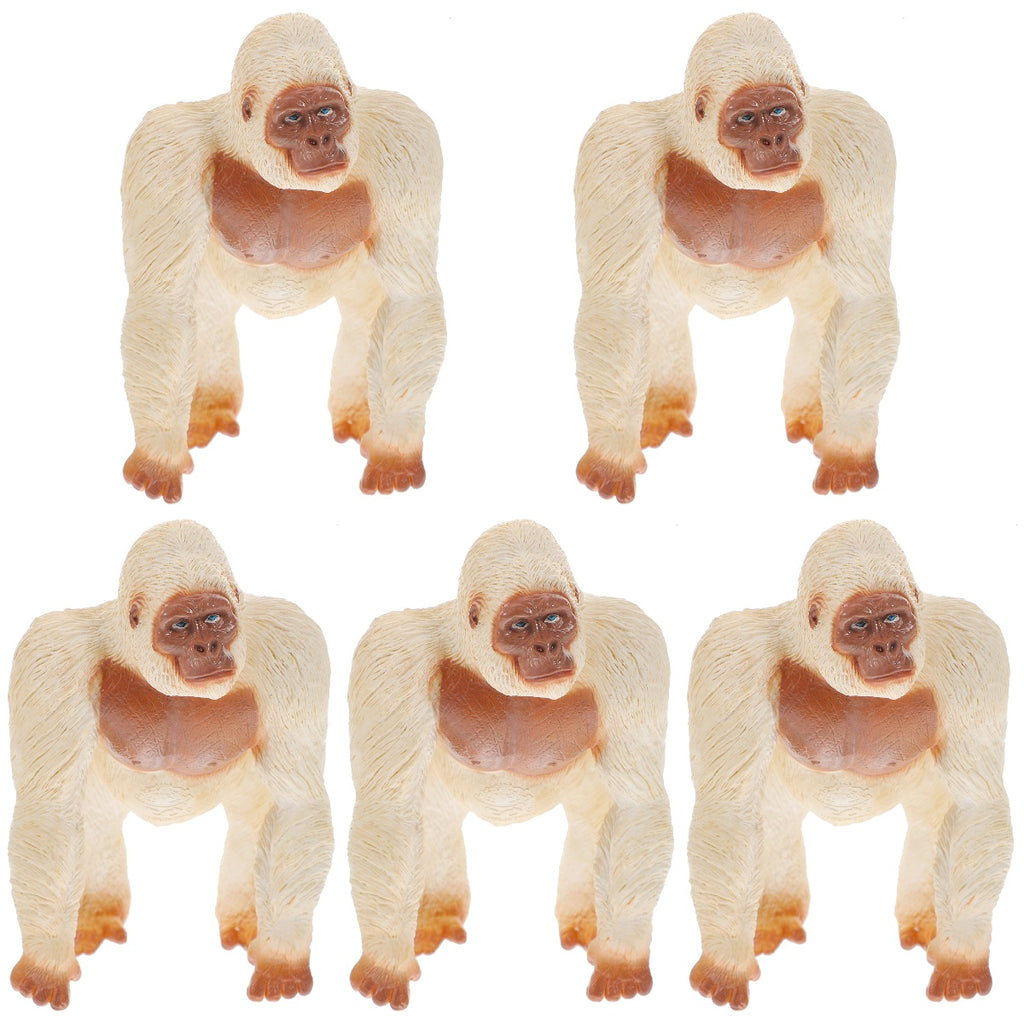 Mini Gorilla Chimpanzee Orangutan Toy Figurine White Plastic R54274