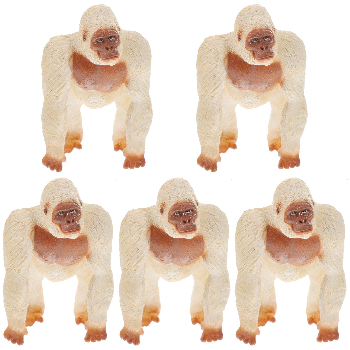Mini Gorilla Chimpanzee Orangutan Toy Figurine White Plastic R54274