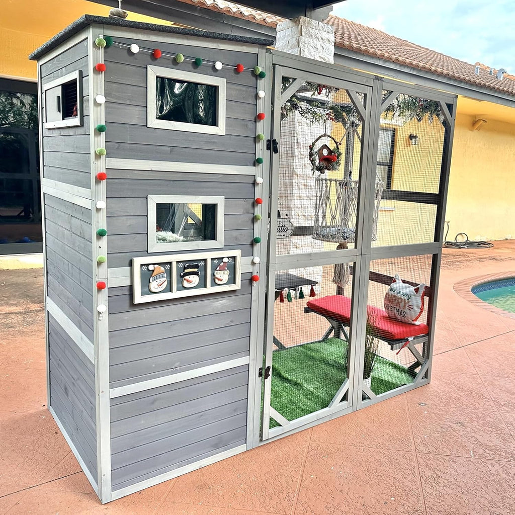 Large 4 Tiers Cat House with Run R315651