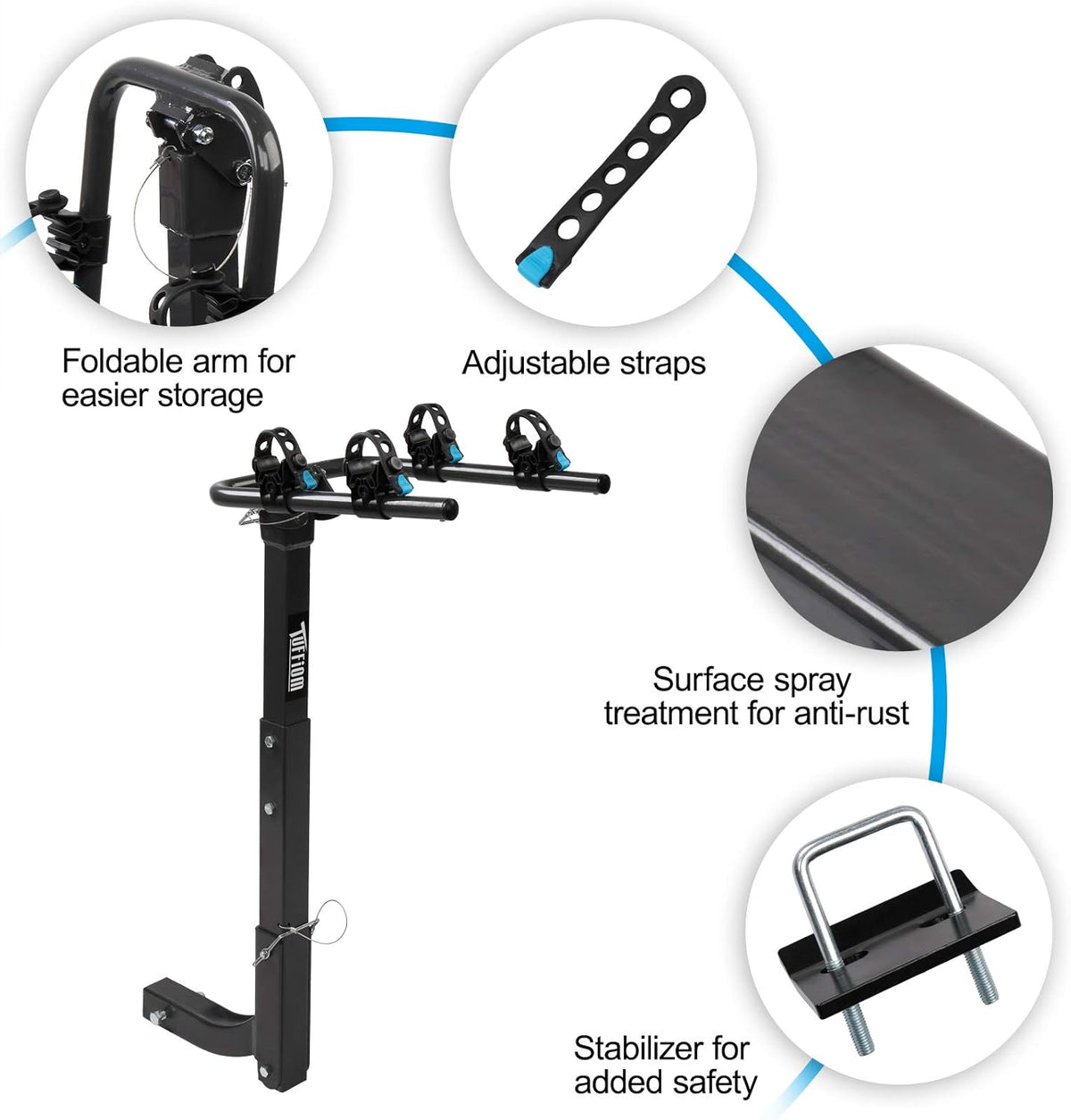 2-Bike Hitch Mount Rack with 2Inch Hitch Receiver, Black R107