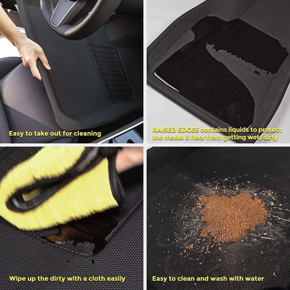 Floor Mats for Tesla Model 3, All Weather Anti-Slip Waterproof Floor Liners, 3 Pieces/Set I9883
