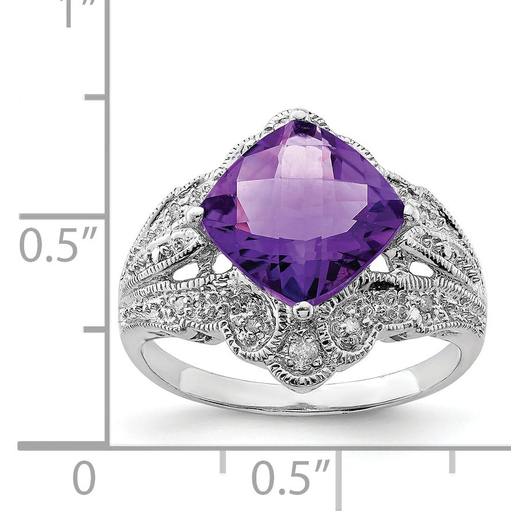 Amethyst & Diamond Ring E445