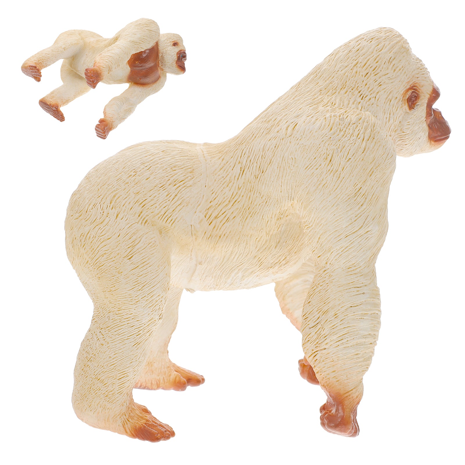 Mini Gorilla Chimpanzee Orangutan Toy Figurine White Plastic R54274