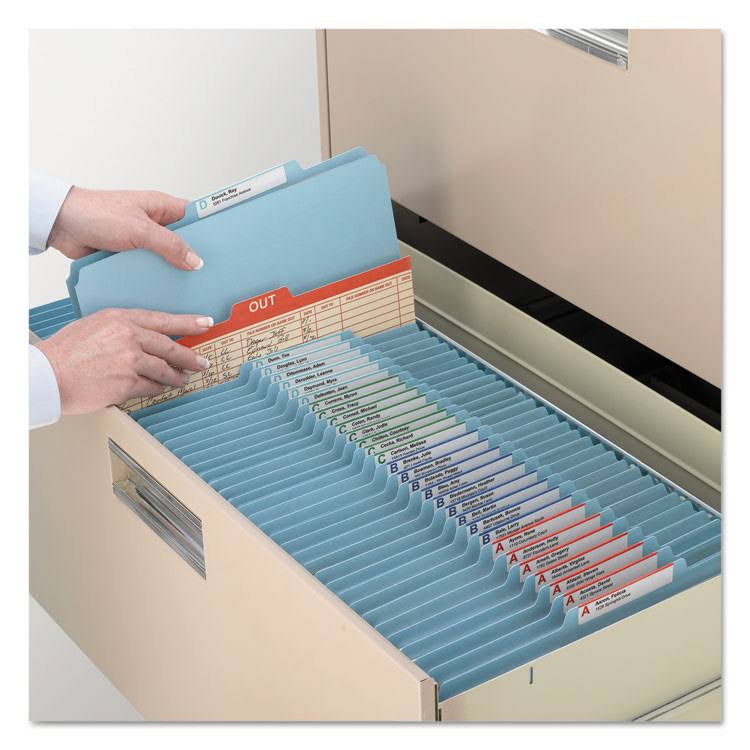 Legal Size Blue 2 Pocket Pressboard Classification Folders with Fasteners, Box of 50 C30703