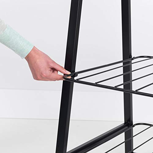 Black Compact Free Standing Clothes Rack N100