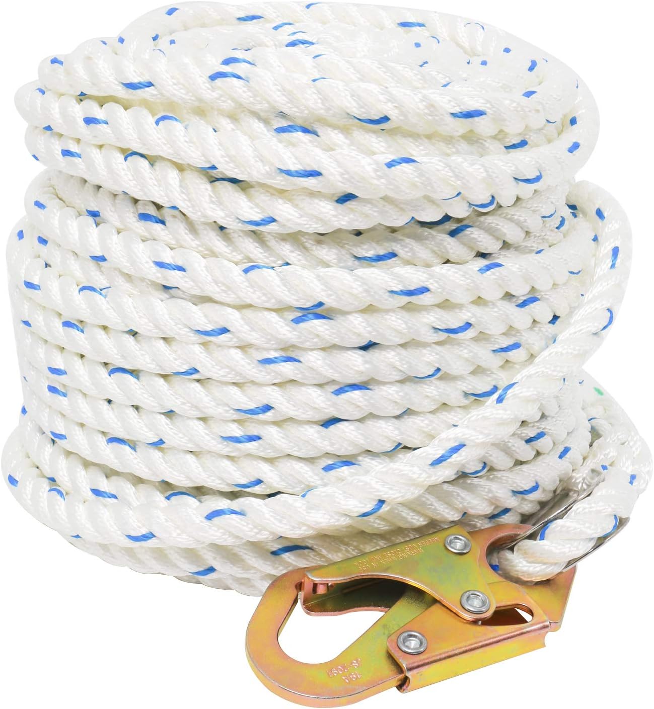 5/8 Inch 150ft Fall Protection Vertical Lifeline Rope with Snap Hook K99939