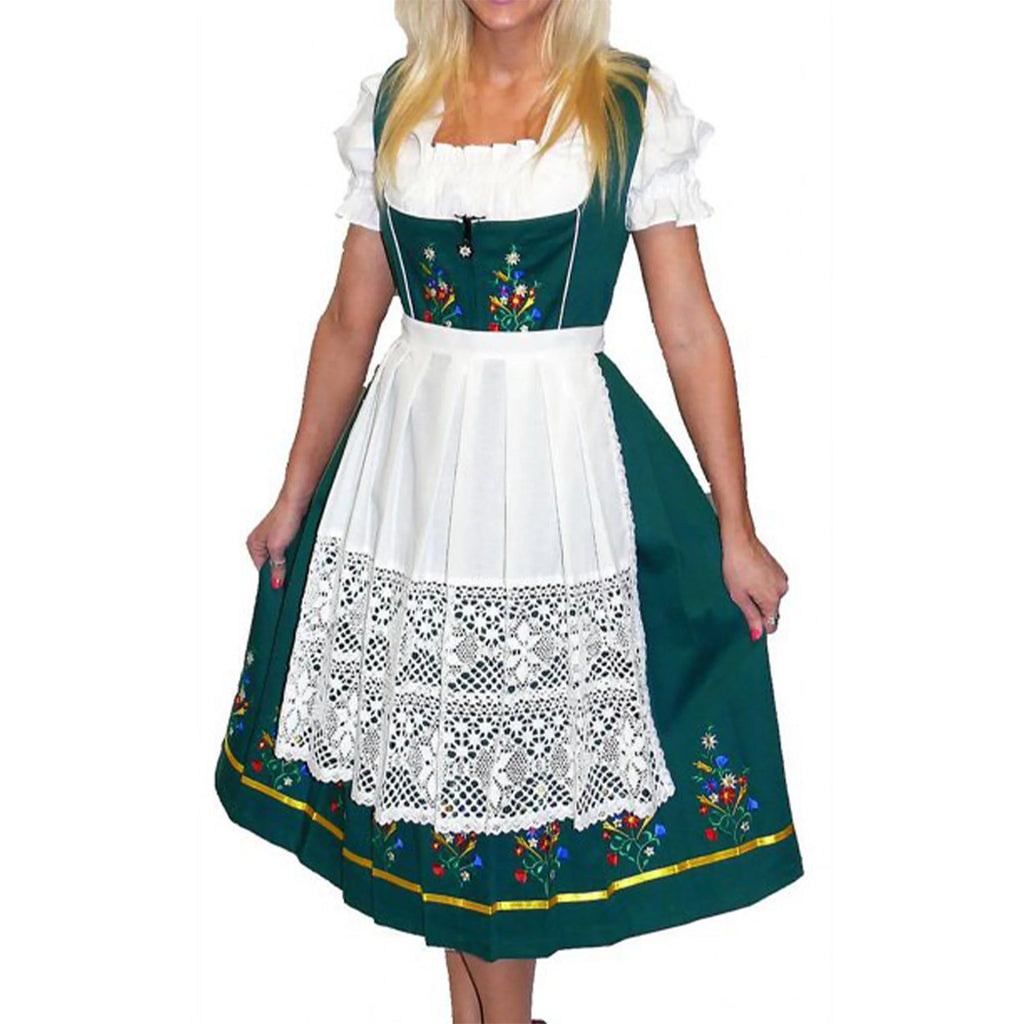 Green Cotton Dirndl Dress I103066
