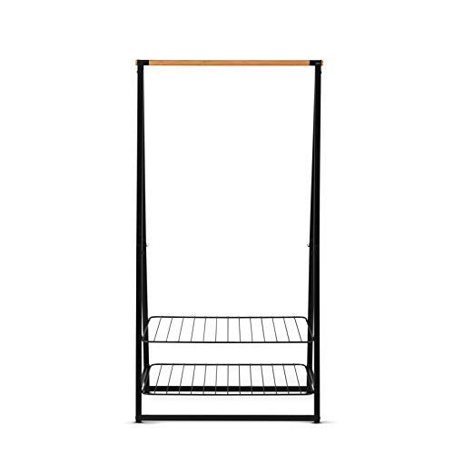 Black Compact Free Standing Clothes Rack N100