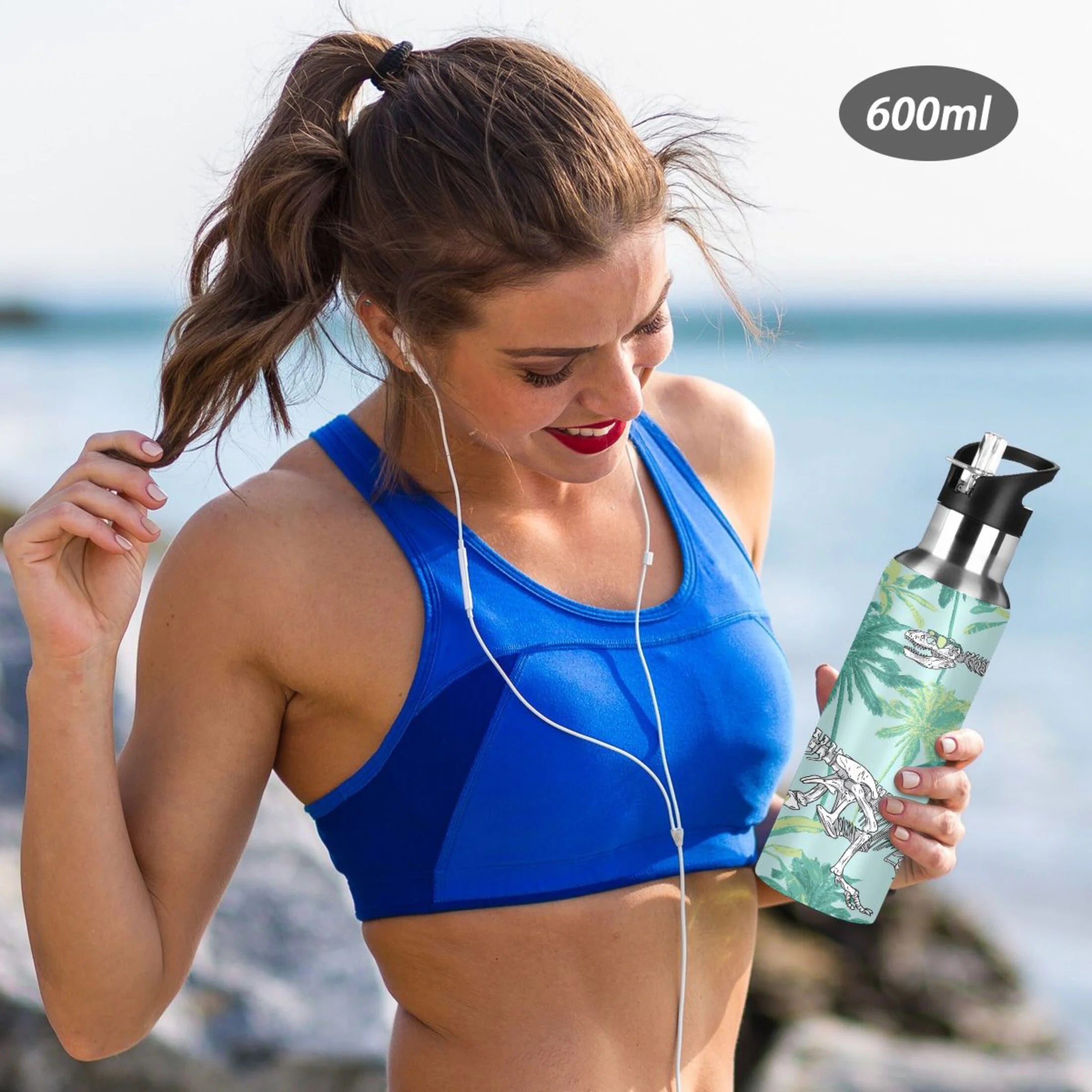 Stainless Steel Insulated Water Bottle with Straw Lid B6037