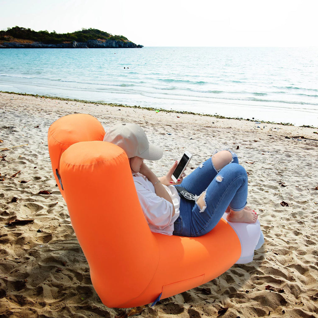 Orange Inflatable Air Sofa Chair with Portable Bag R90528