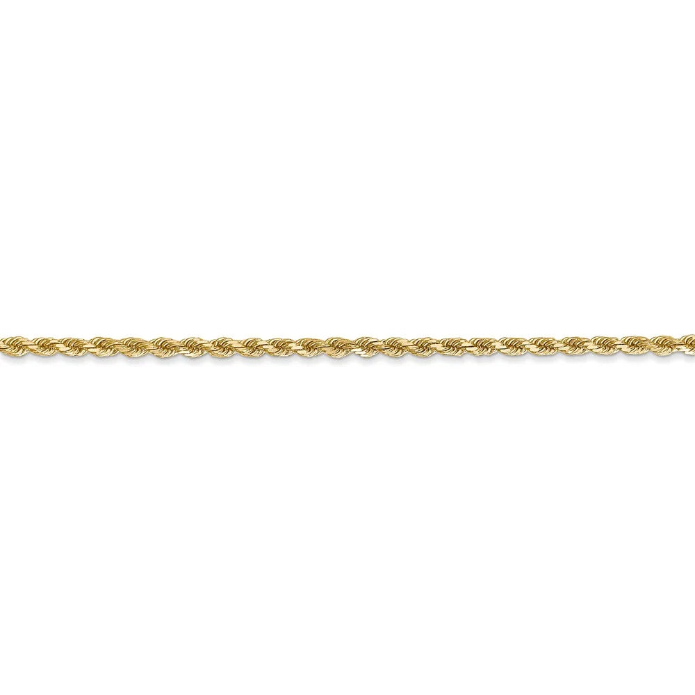 14kt Yellow Gold 2mm Diamond Cut Rope Chain with Lobster Clasp, 30 inch P73642