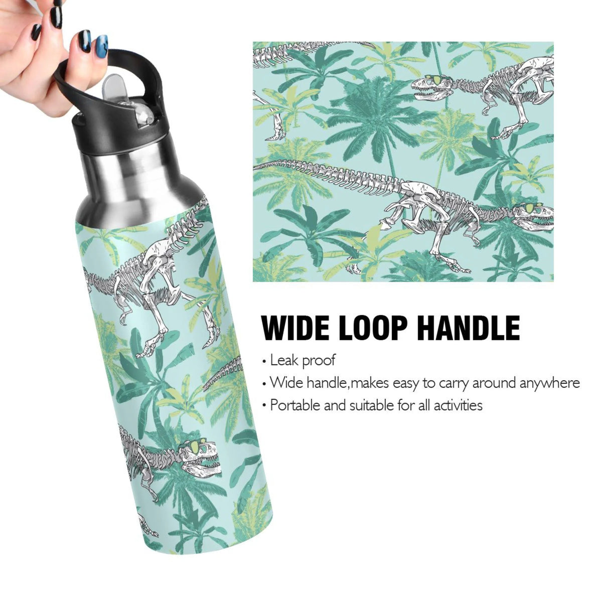 Stainless Steel Insulated Water Bottle with Straw Lid B6037