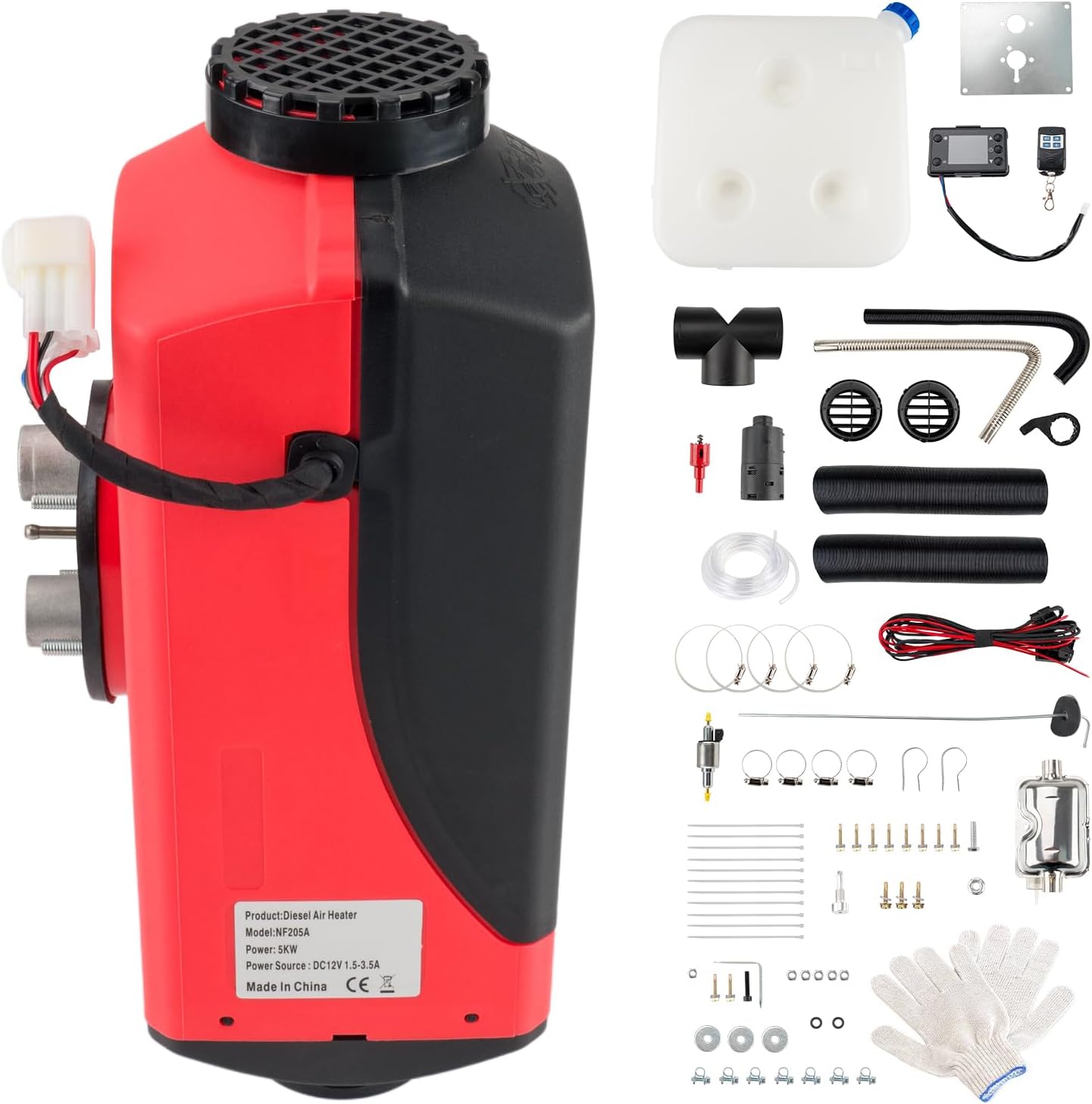 12V 5KW Black Red Diesel Air Heater P119168