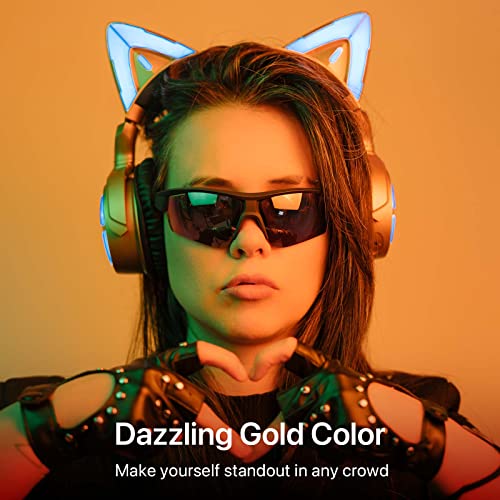 Cat Ear Headphones Wireless Bluetooth Noise Cancelling Headphones RGB Gaming Headset with Mic U6135