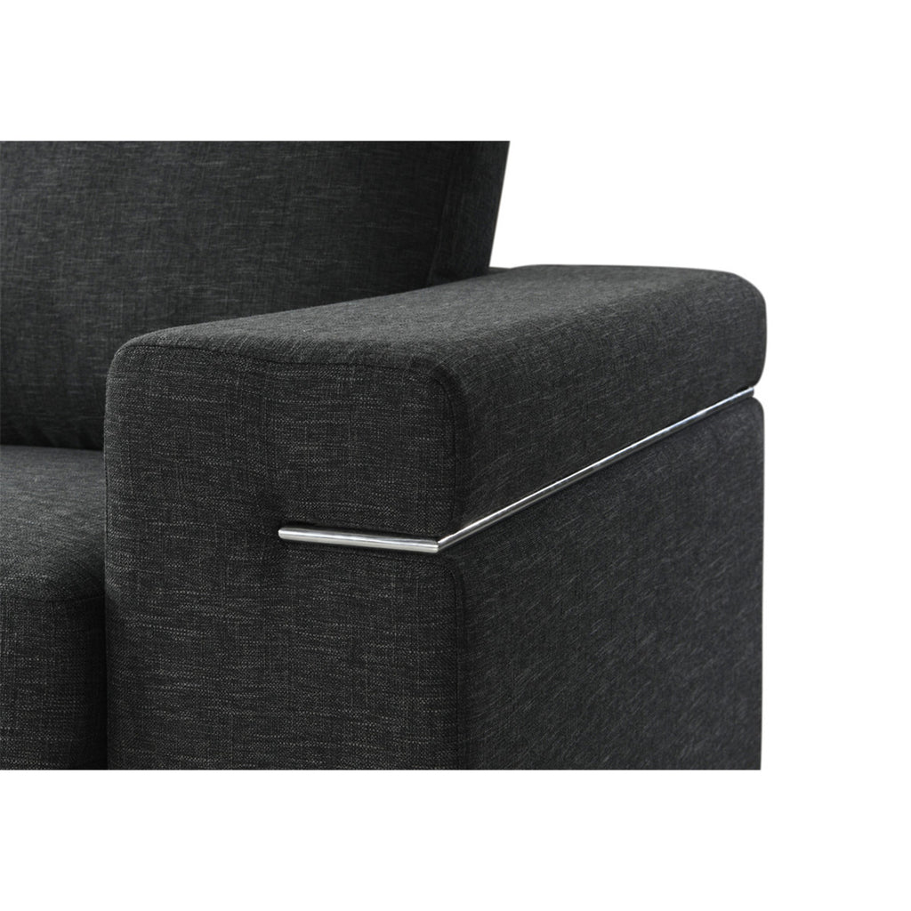 Black Linen Fabric Loveseat C829