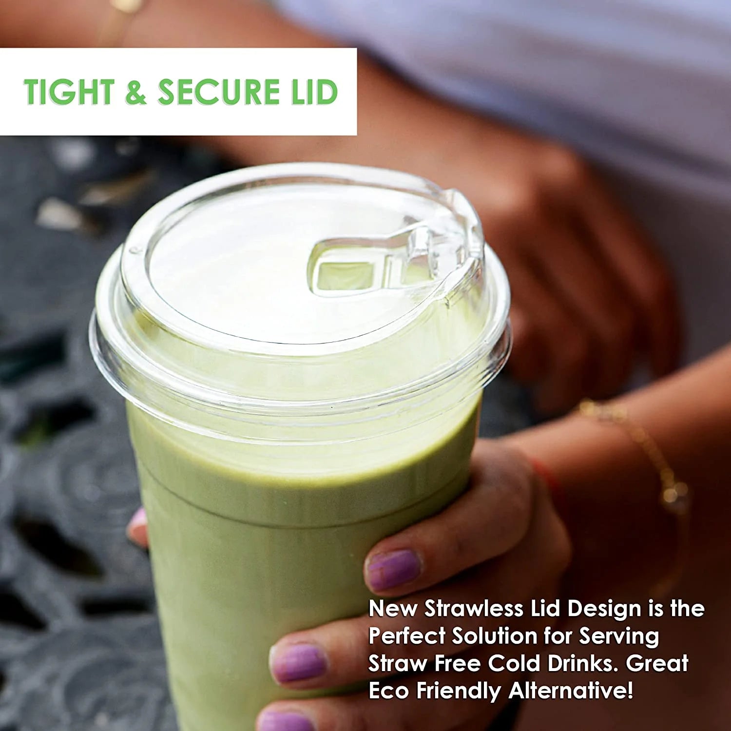 14 oz Clear Plastic Disposable Cups with Sip Through Lids E86416