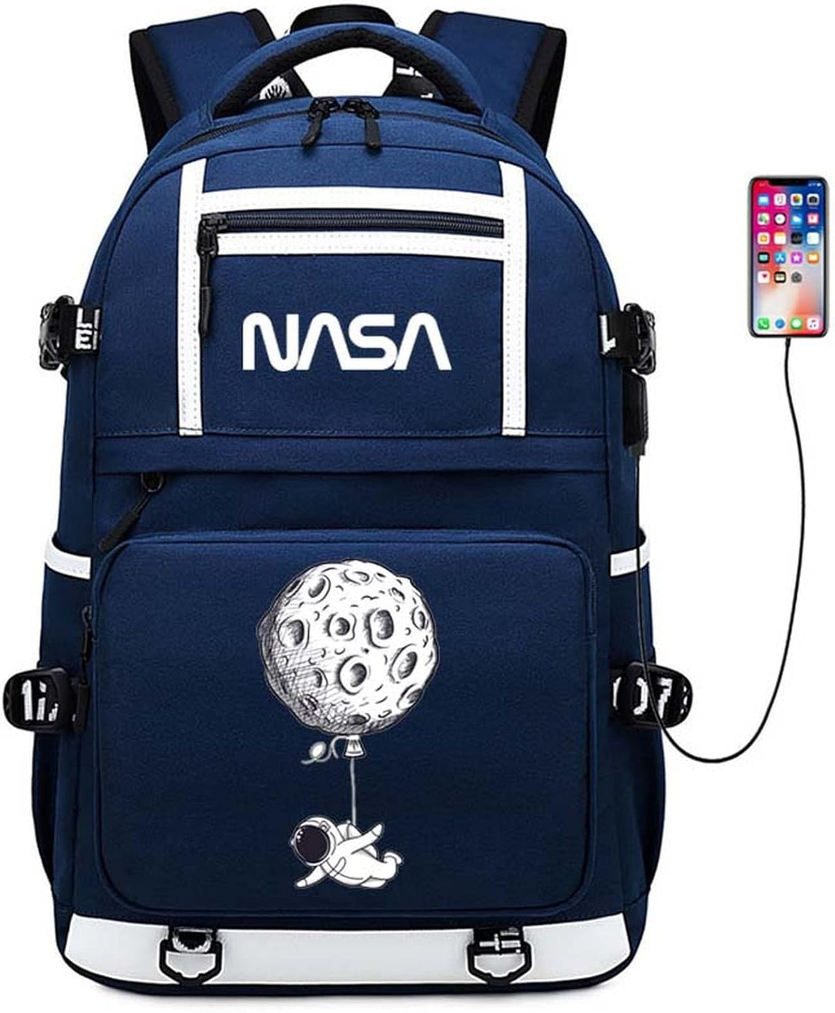 NASA Astronaut USB Backpack Laptop Bag Z44353