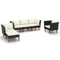 6 Piece Poly Rattan Sectional Outdoor Furniture Set E628