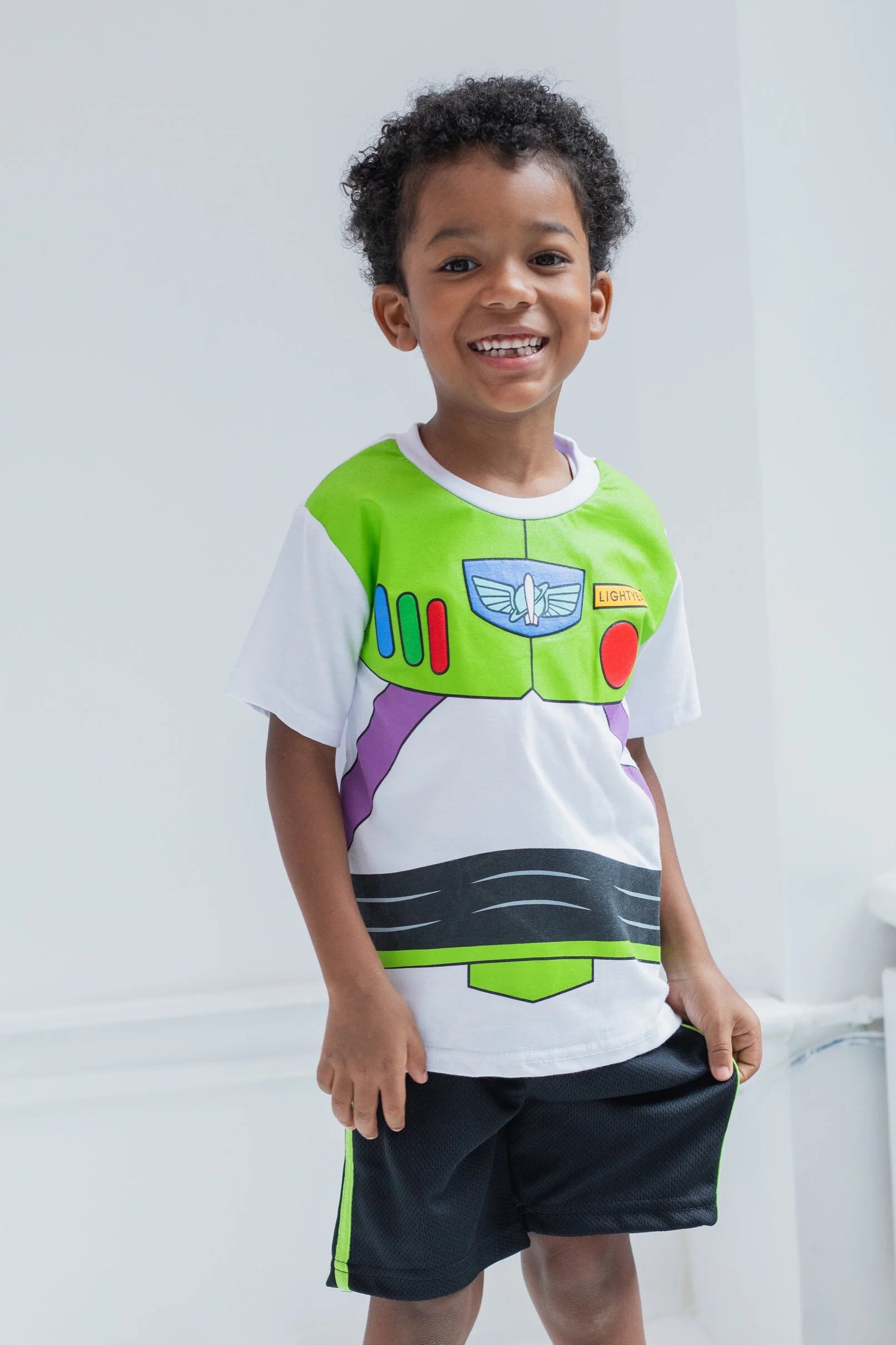 Toddler Boys Cosplay T-Shirt and Mesh Shorts Outfit Set W767