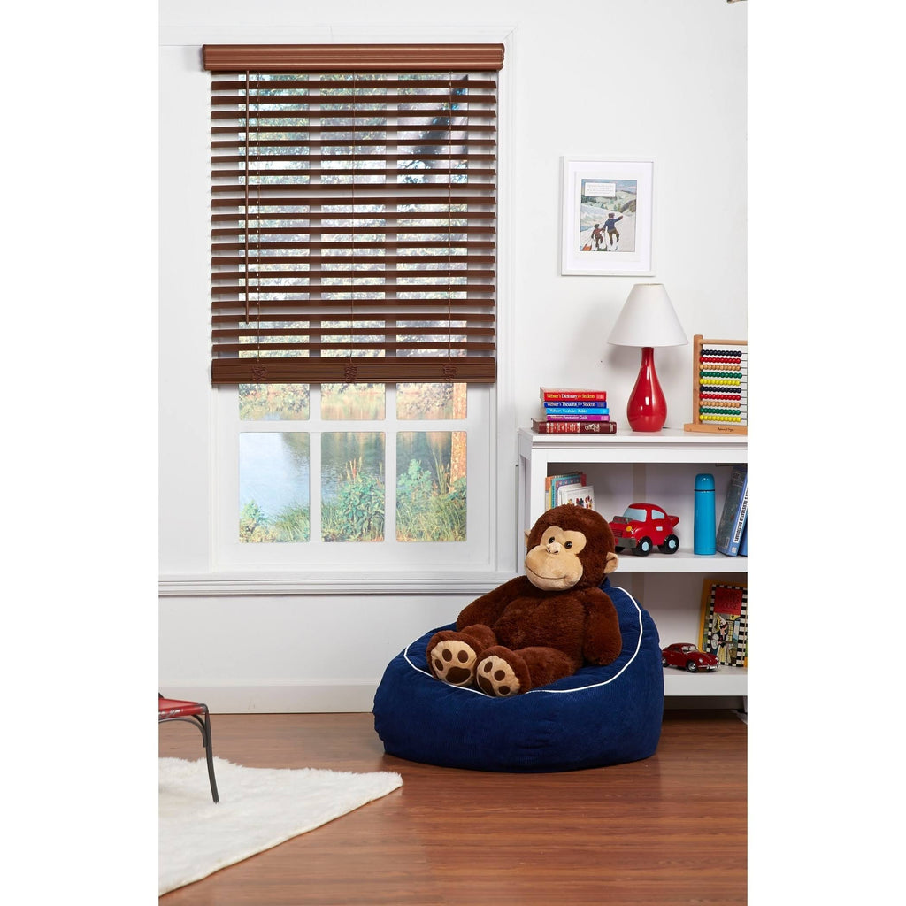 Dark Oak Cordless Faux Wood Blind B7059