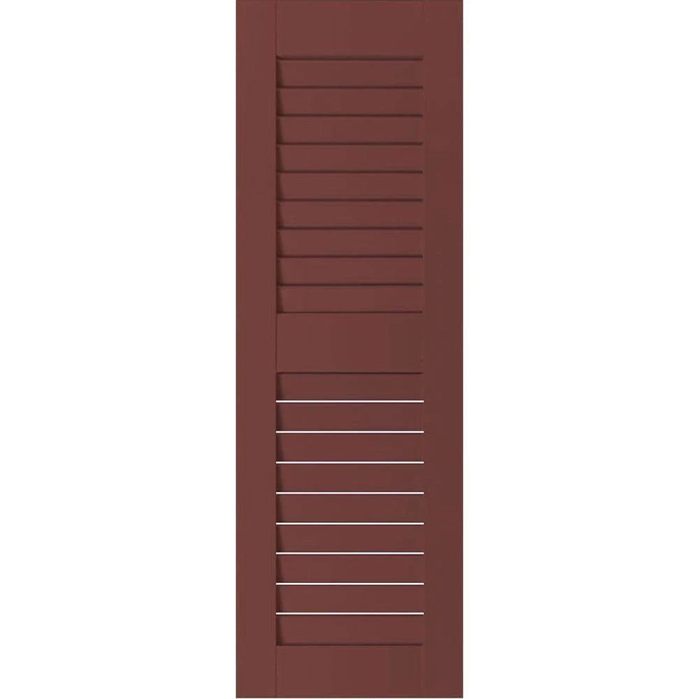 12 in. x 66 in. Real Wood Louvered Shutters Pair L585
