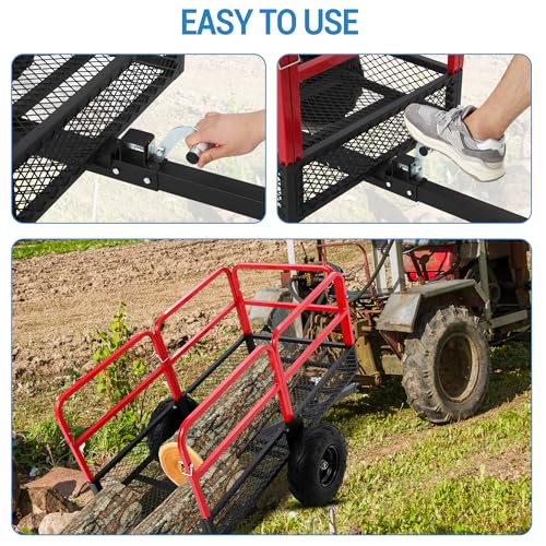 1500 Lbs Capacity 22 Cubic Feet Heavy Duty Steel Yard Wagon with 2 Wheels O435