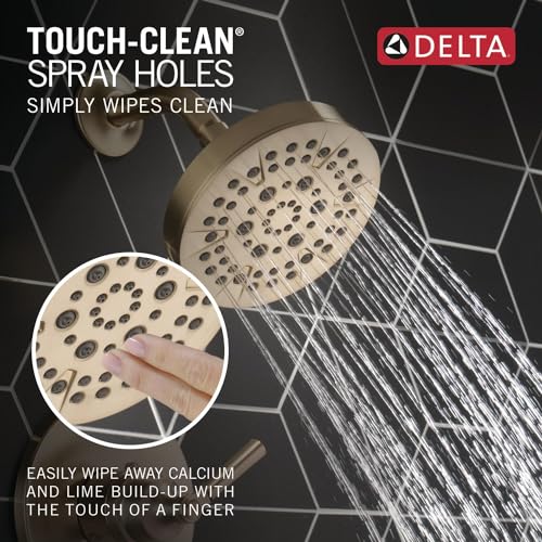3-Setting Gold Shower System Including Shower Head, Handheld Shower, Shower Handle, Shower Diverter and Shower Valve Kit, Champagne Bronze Q637