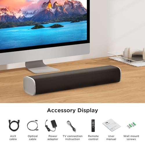 TV Sound Bar, Bluetooth 5.0 Soundbar 50W 17Inch with ARC/Optical/AUX Connection X72228