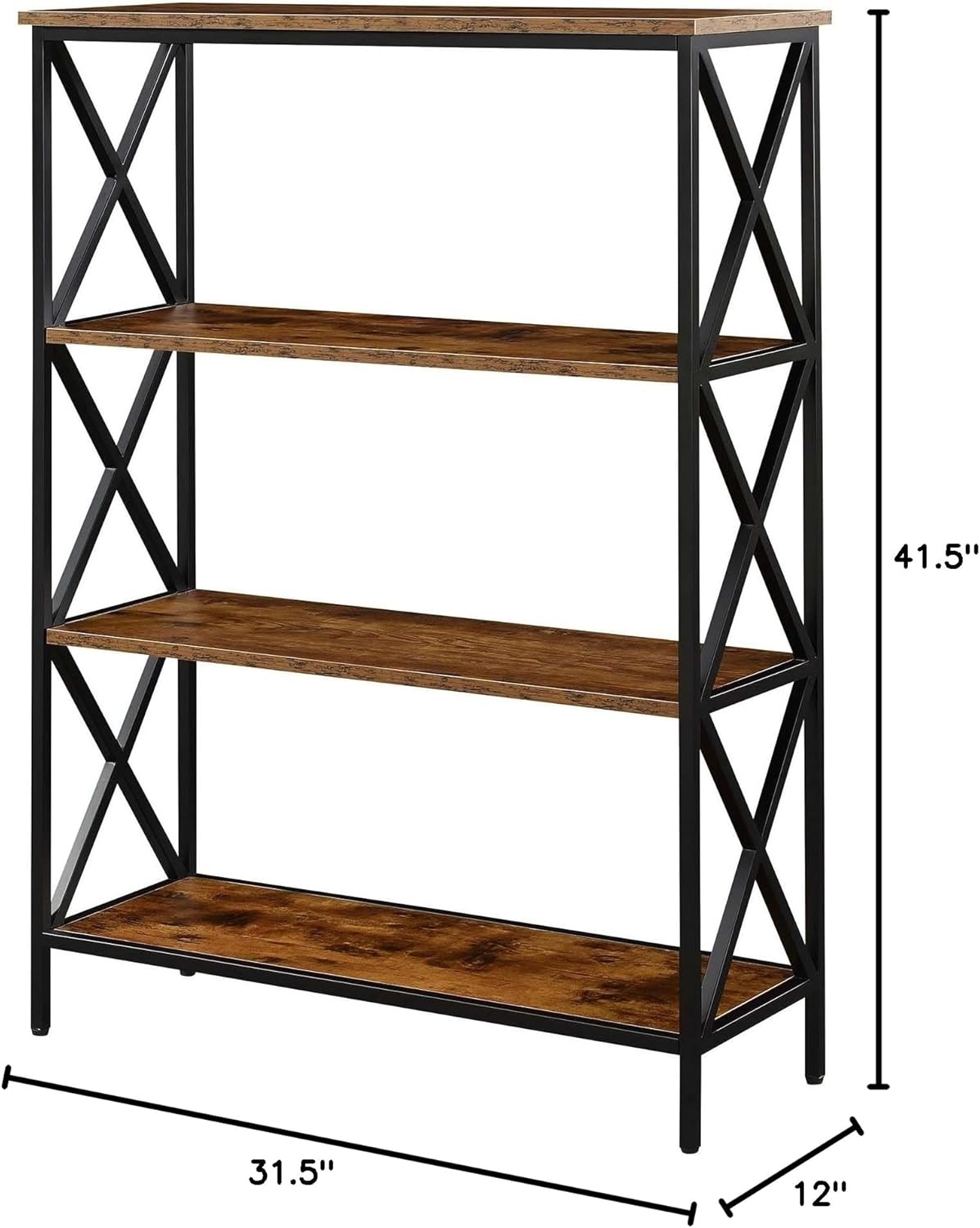 4 Tier Bookcase with Open Shelves L8866