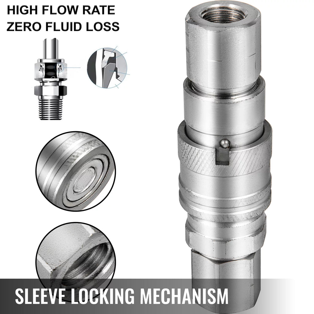1/2" NPT Thread Hydraulic Couplers with Dust Caps V3686
