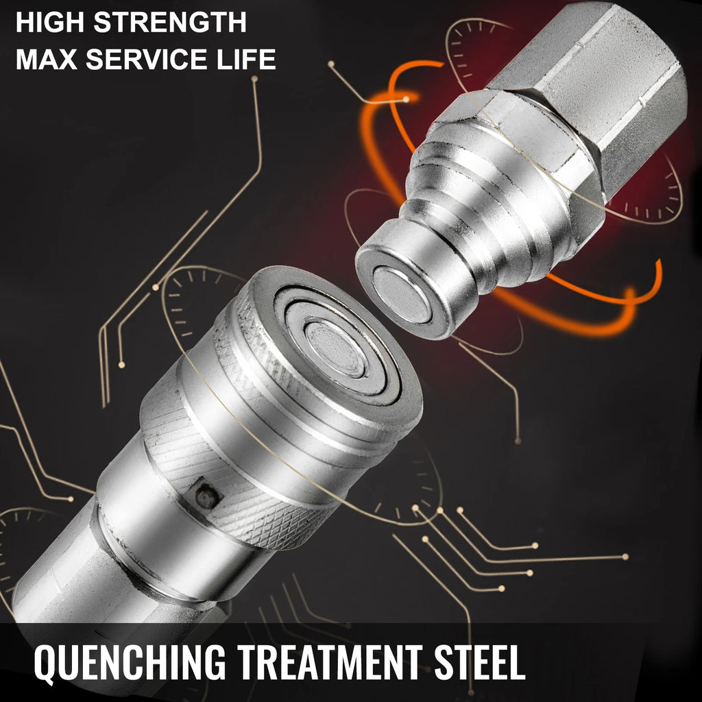1/2" NPT Thread Hydraulic Couplers with Dust Caps V3686