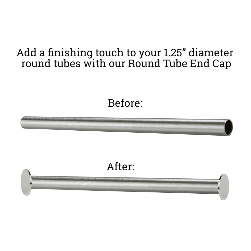 Chrome Round Hangrail End Cap for 1.25" Diameter Tubes, 50 Pack W782314