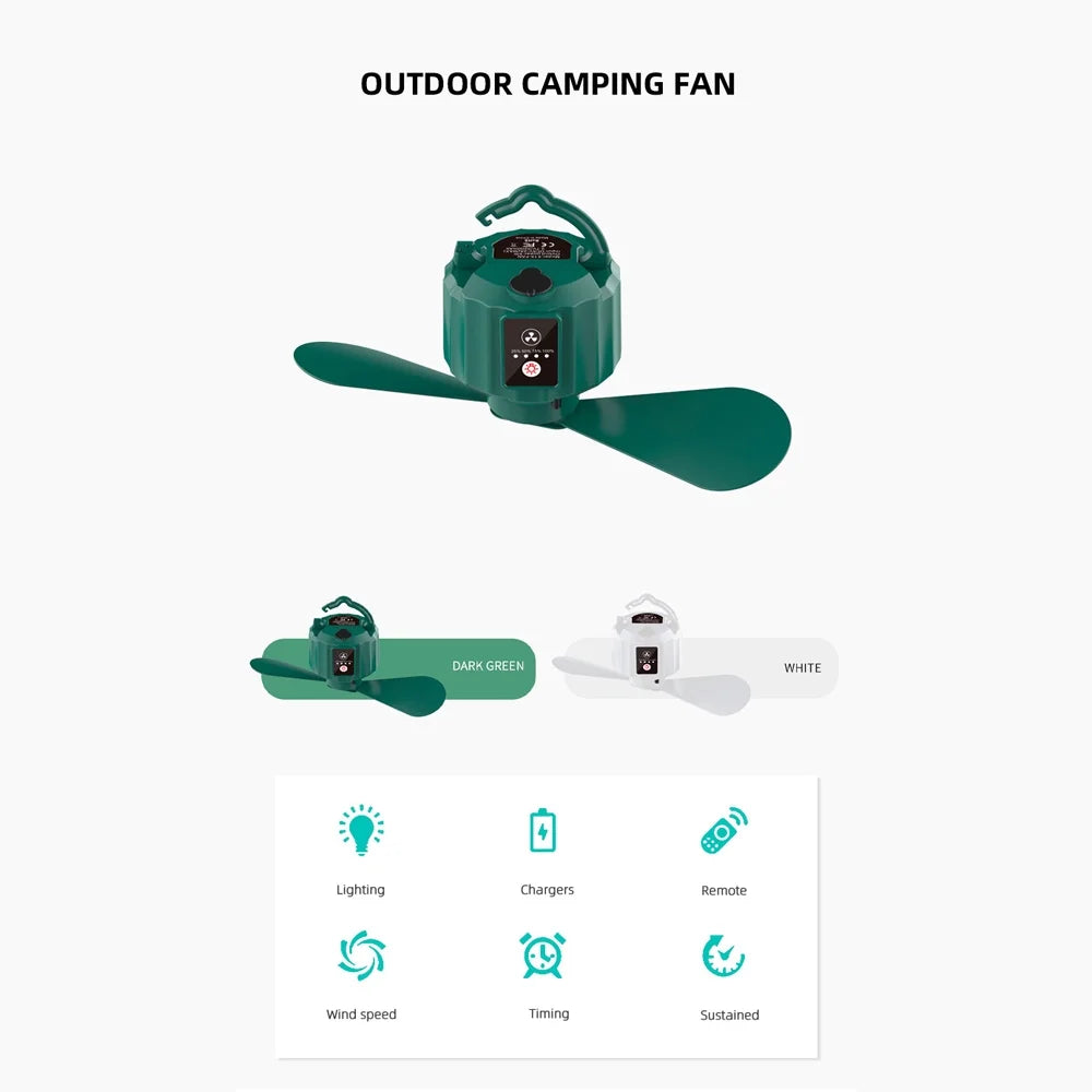 USB Rechargeable Portable Tent Ceiling Fan with Remote Controller I213