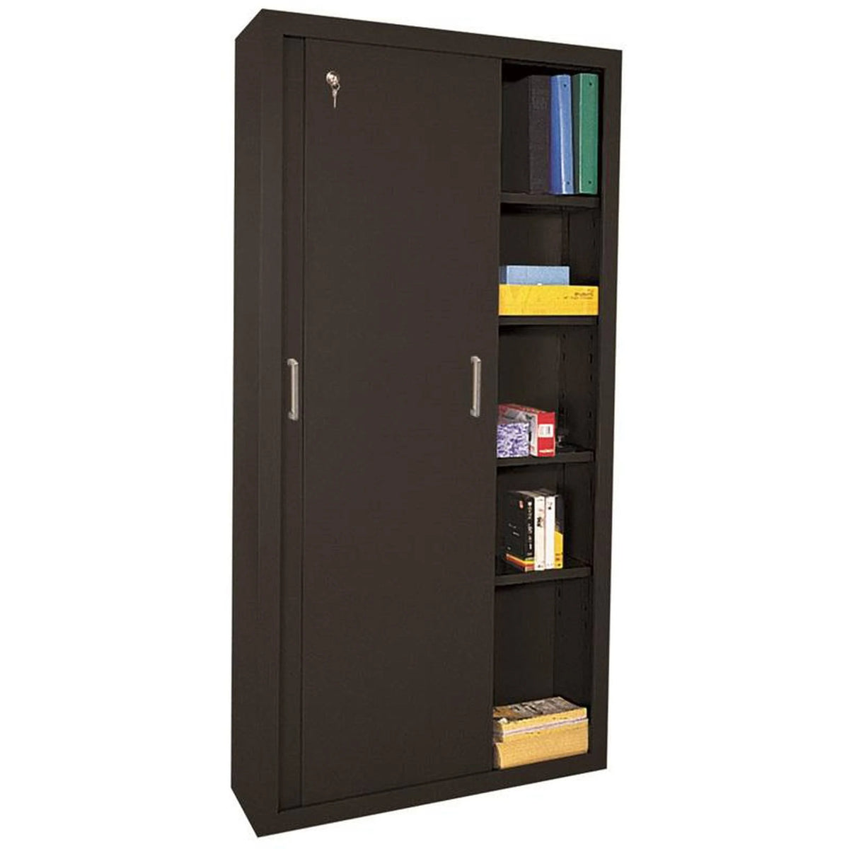 Sliding Door Storage Cabinet Black B2484