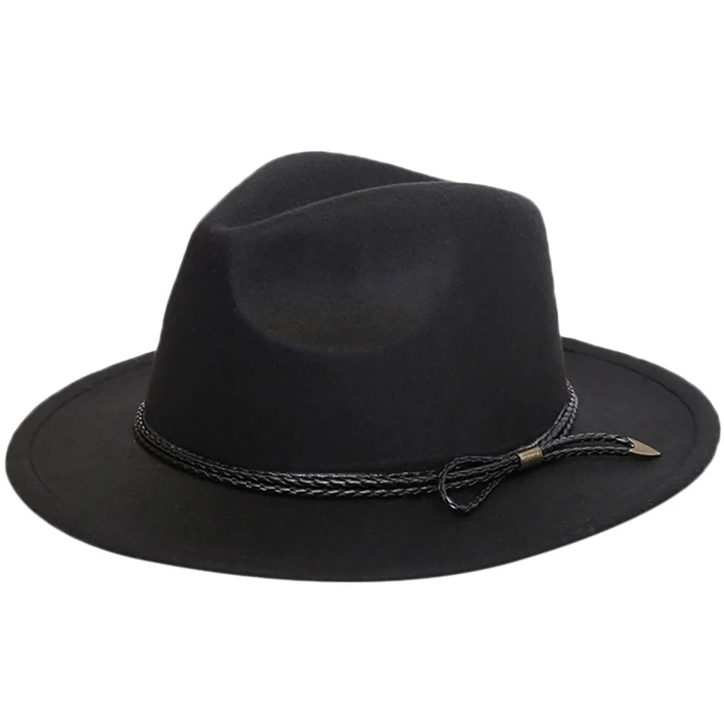 Black Crushable Wool Outback Hat T71872