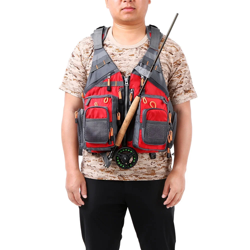 Utility Vest Floatation Device, Breathable Padded Fishing Life Vests, 209lb Bearing R542