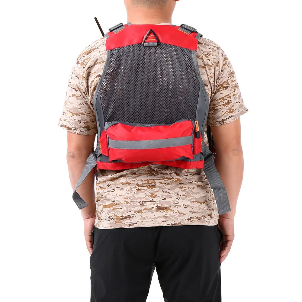 Utility Vest Floatation Device, Breathable Padded Fishing Life Vests, 209lb Bearing R542