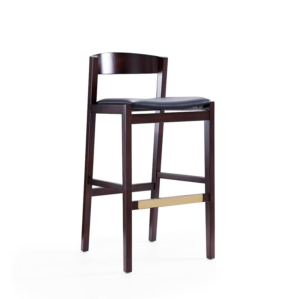Black Faux Leather Barstool M11850