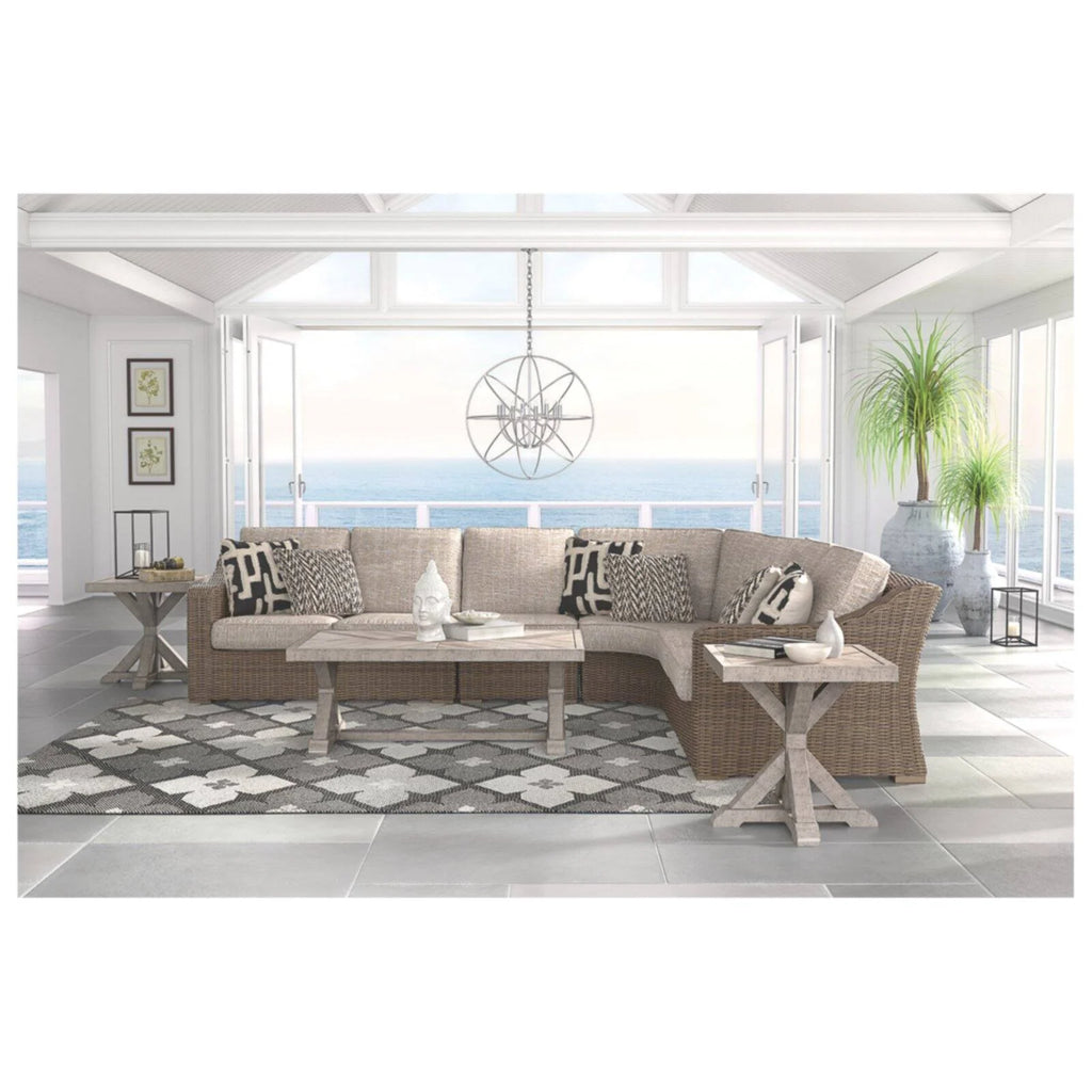 Beige 2 Piece Patio Loveseat Set V139381