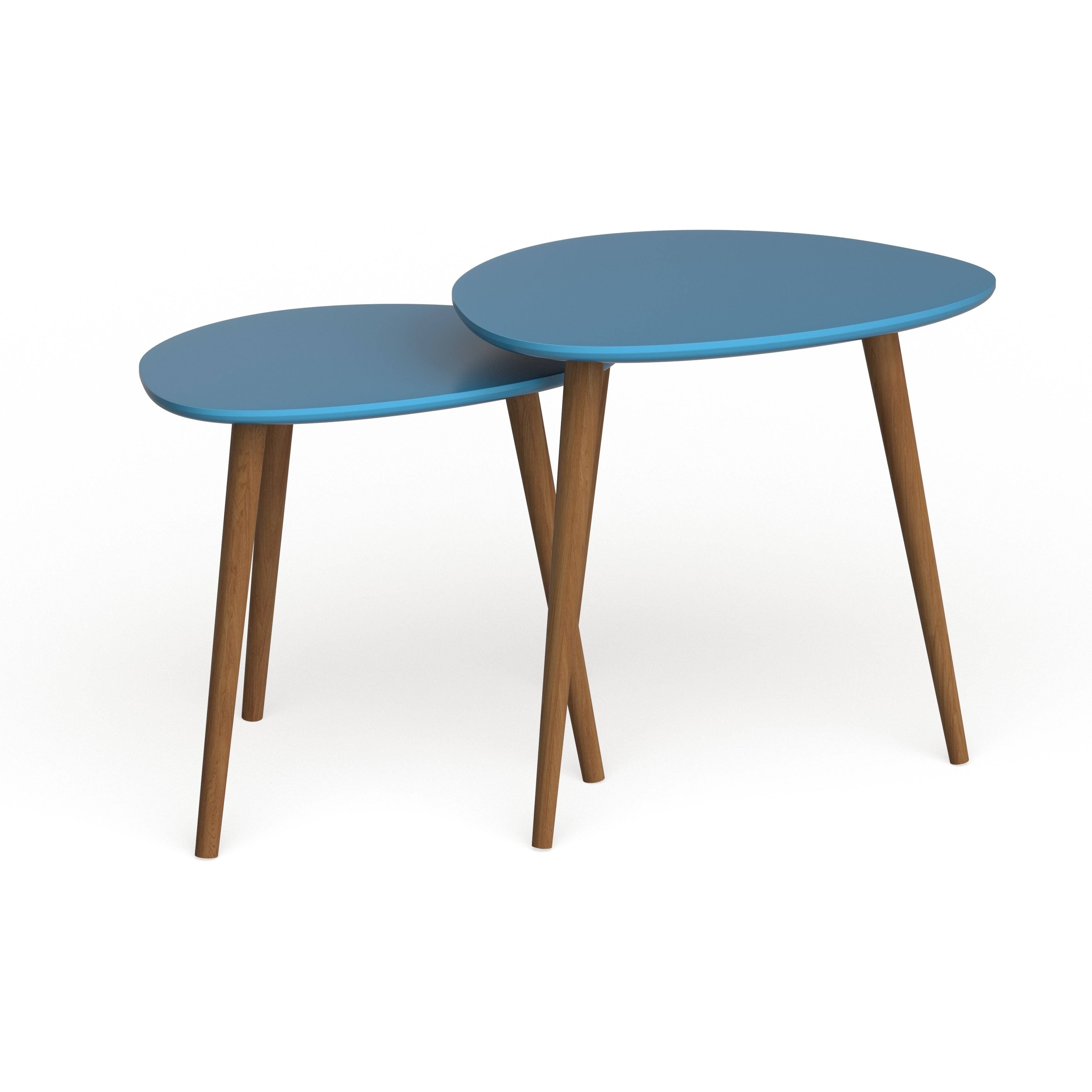 Blue Nesting End Table Set G608