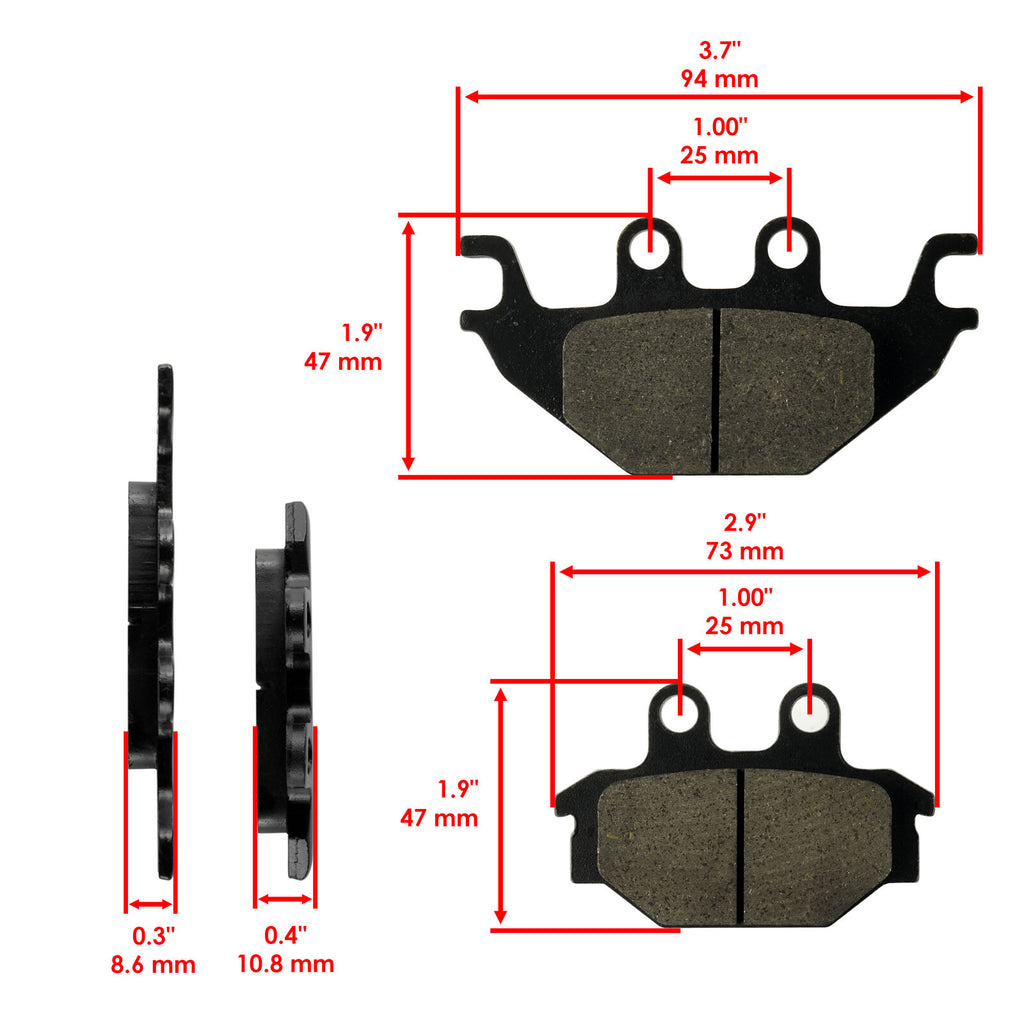 Front & Rear Brake Pads for Kawasaki KVF300 Brute Force 300 2012 2013 2014 K620113