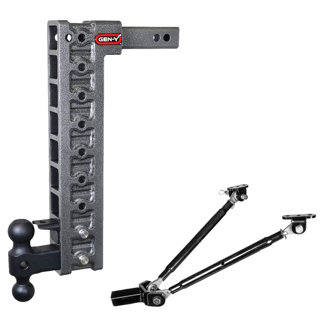 Adjustable 20" Drop Hitch with Dual-Ball, Pintle Lock, Stabilizer Kit for 2" Receiver T781279