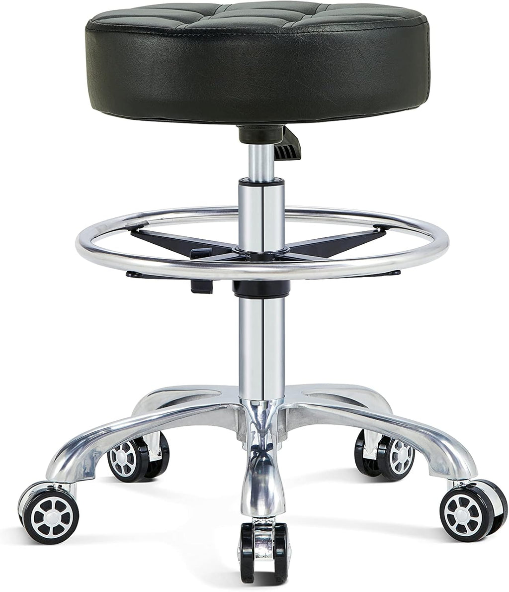 Black Height Adjustable Swivel Stool with Casters I2219
