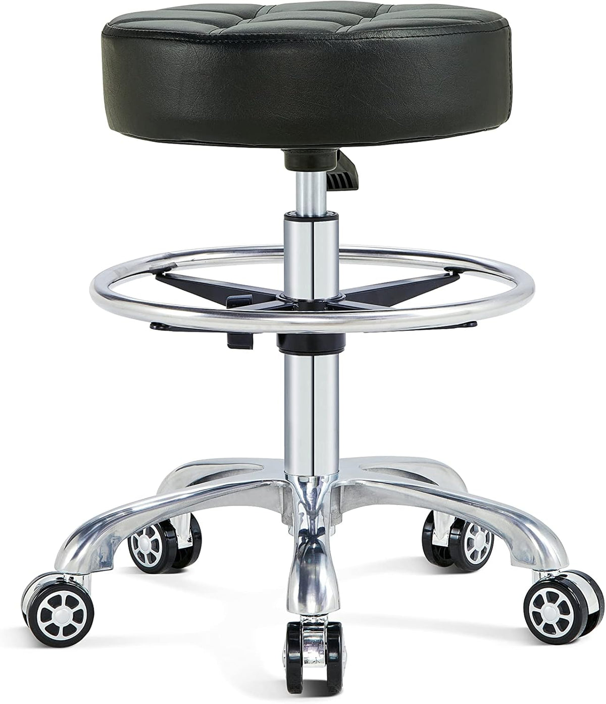 Black Height Adjustable Swivel Stool with Casters I2219